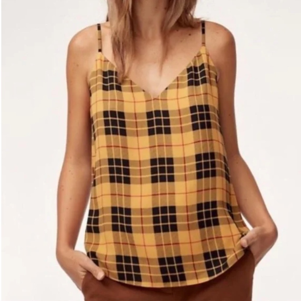 Aritiza Babaton - Everly Camisole Plaid Spaghetti Strap Cami Sleeveless Top